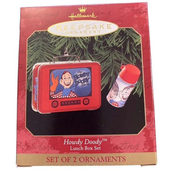 1999 Hallmark Keepsake Howdy Doody Lunchbox Set Vtg Christmas Ornament New - Picture 2 of 12
